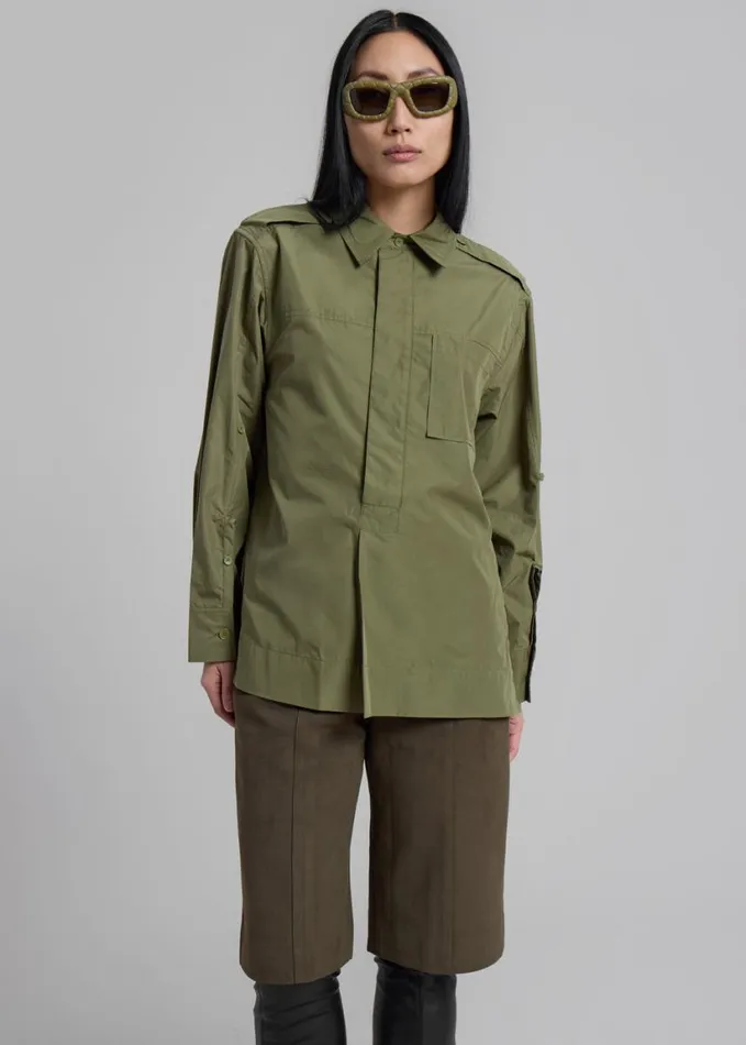 Clothing Women The Frankie Shop 31 Phillip Lim Classic Relaxed Shirt 8211 Olive