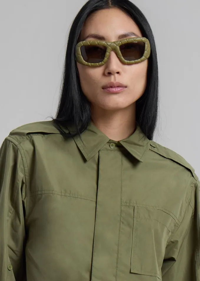 Clothing Women The Frankie Shop 31 Phillip Lim Classic Relaxed Shirt 8211 Olive