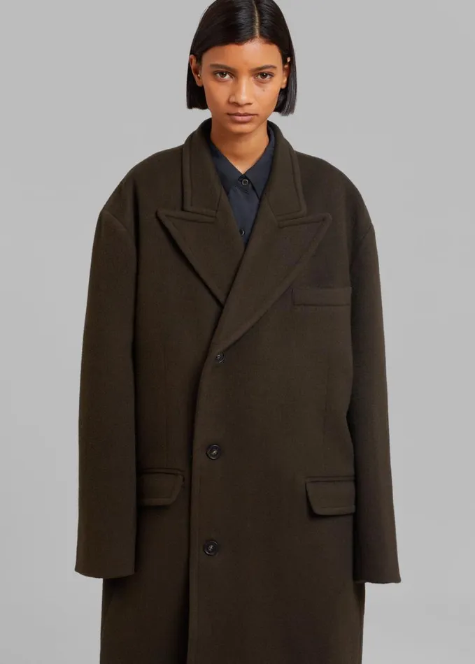 Clothing Women The Frankie Shop Anya Oversized Coat 8211 Dark Brown
