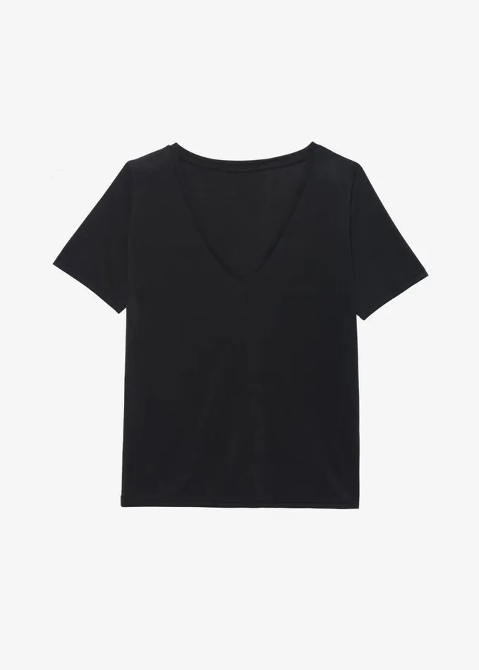 Clothing Women The Frankie Shop Asten VNeck TShirt 8211 Black