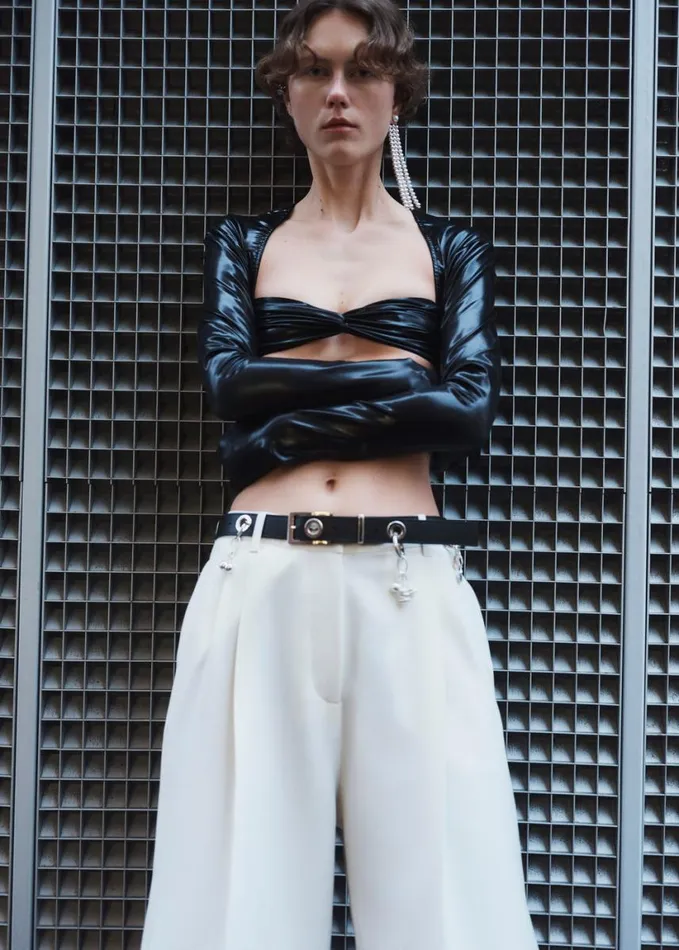 Clothing Women The Frankie Shop Beaufille Baes Crop Top With Gloves 8211 Black