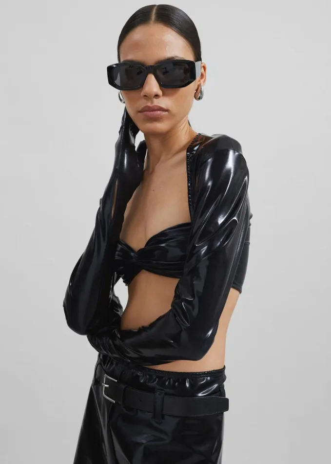 Clothing Women The Frankie Shop Beaufille Baes Crop Top With Gloves 8211 Black
