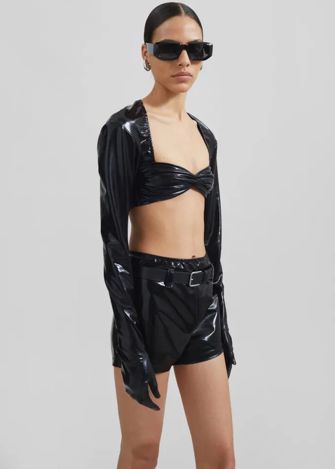 Clothing Women The Frankie Shop Beaufille Baes Crop Top With Gloves 8211 Black