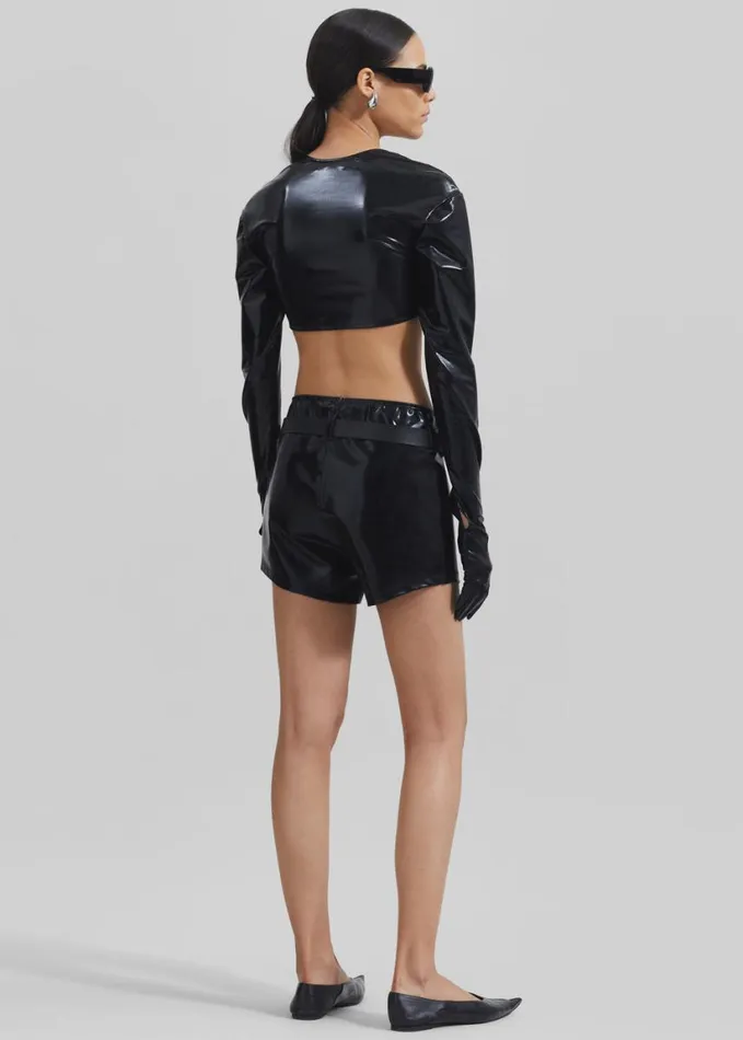 Clothing Women The Frankie Shop Beaufille Baes Crop Top With Gloves 8211 Black