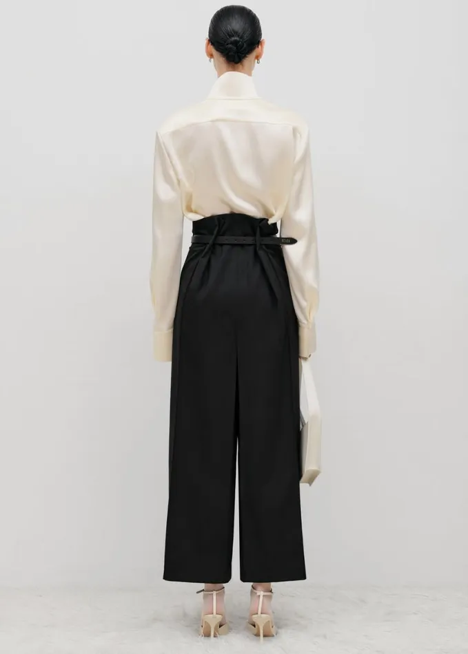 Clothing Women The Frankie Shop Bevza Belted Square Culottes 8211 Black