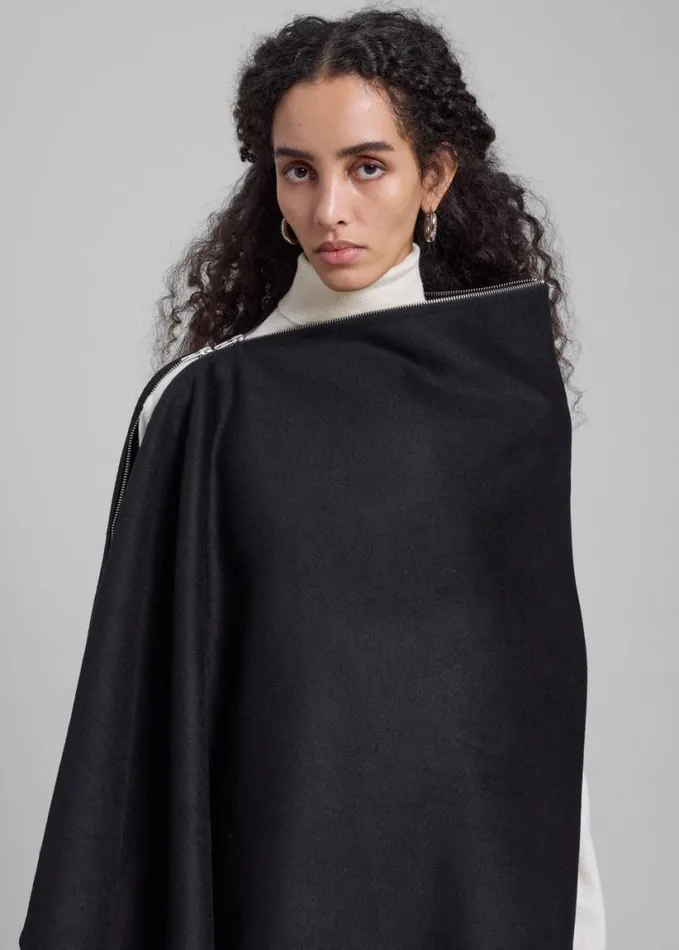 Clothing Women The Frankie Shop Bevza Zipper Cape 8211 Black