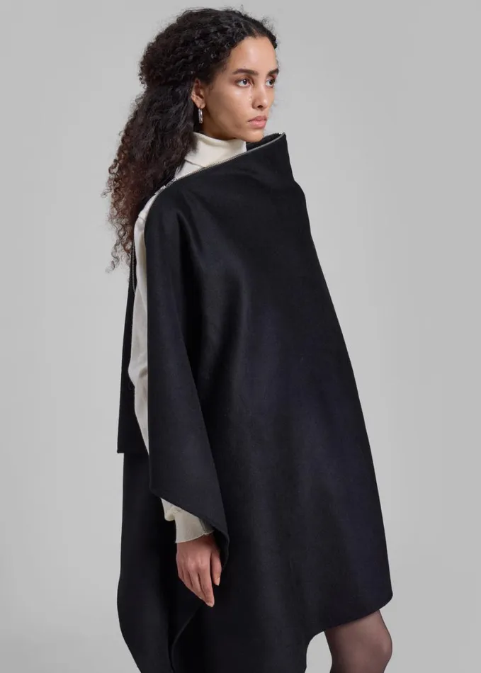 Clothing Women The Frankie Shop Bevza Zipper Cape 8211 Black