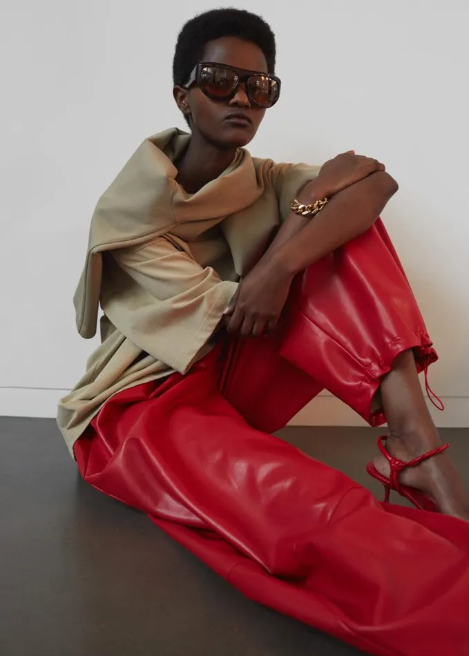Clothing Women The Frankie Shop Briar Faux Leather Balloon Pants 8211 Red