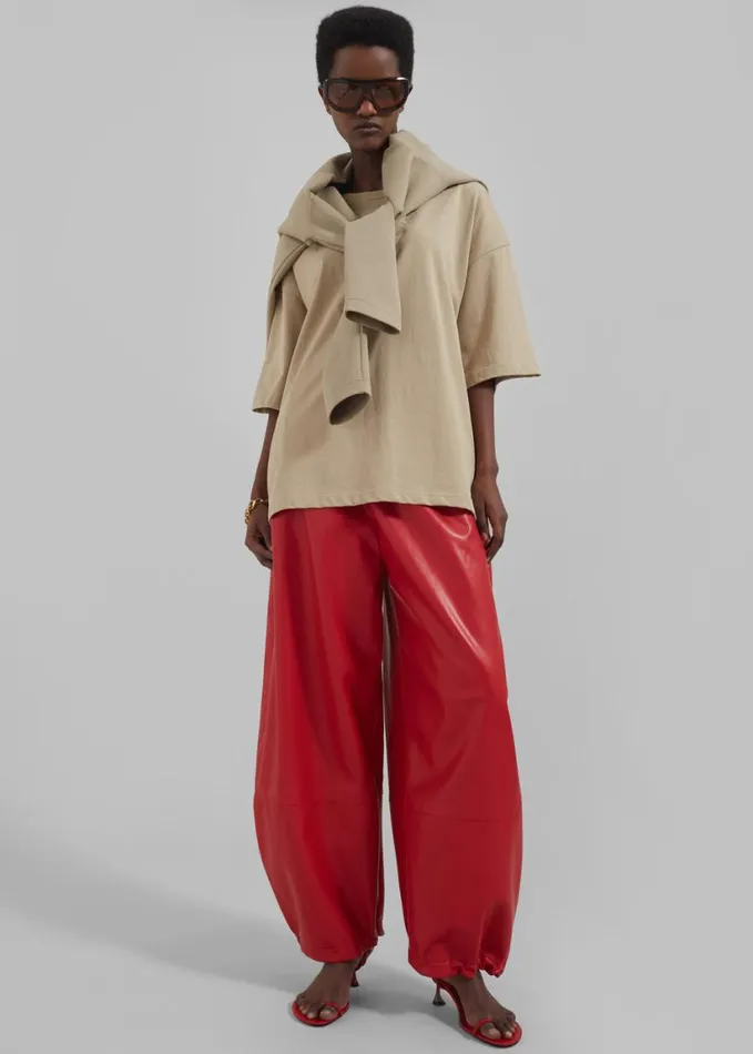 Clothing Women The Frankie Shop Briar Faux Leather Balloon Pants 8211 Red