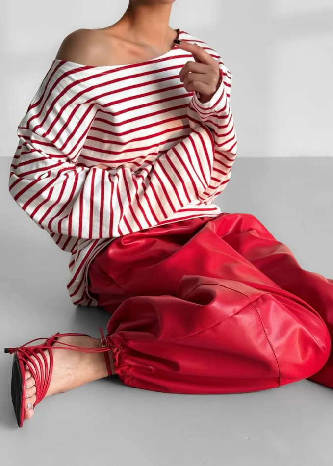 Clothing Women The Frankie Shop Briar Faux Leather Balloon Pants 8211 Red
