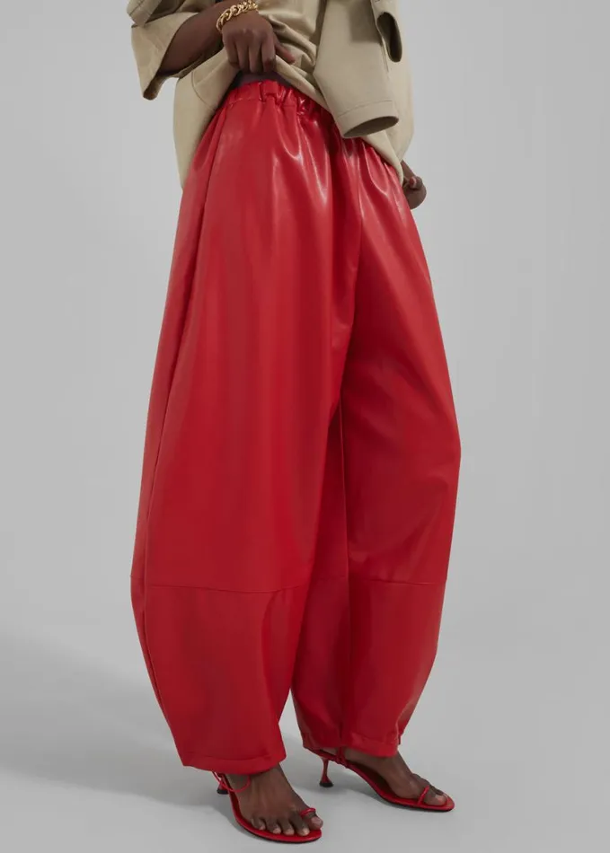 Clothing Women The Frankie Shop Briar Faux Leather Balloon Pants 8211 Red