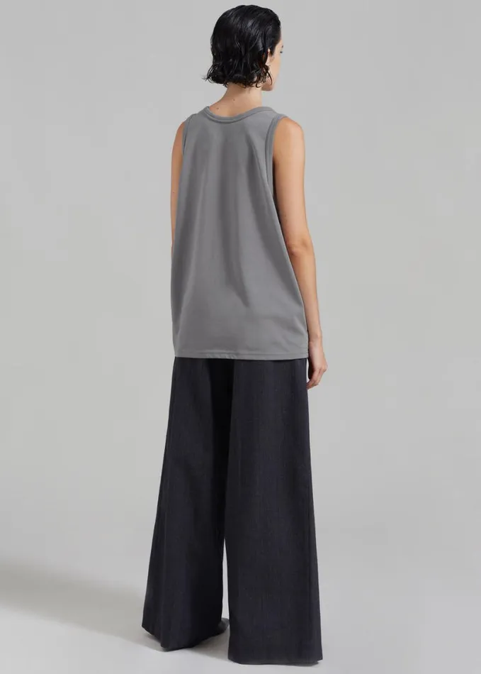 Clothing Women The Frankie Shop Briston Boxy Tank 8211 Grey