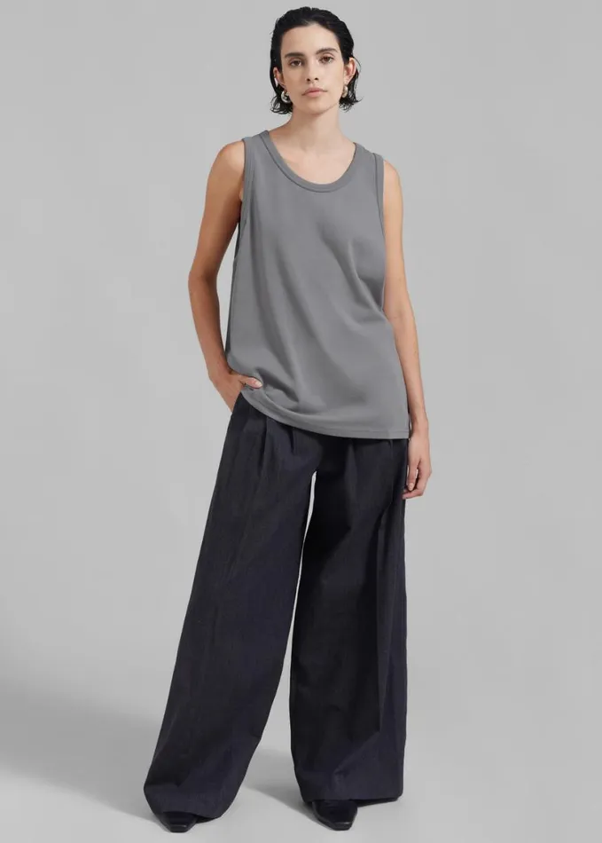Clothing Women The Frankie Shop Briston Boxy Tank 8211 Grey