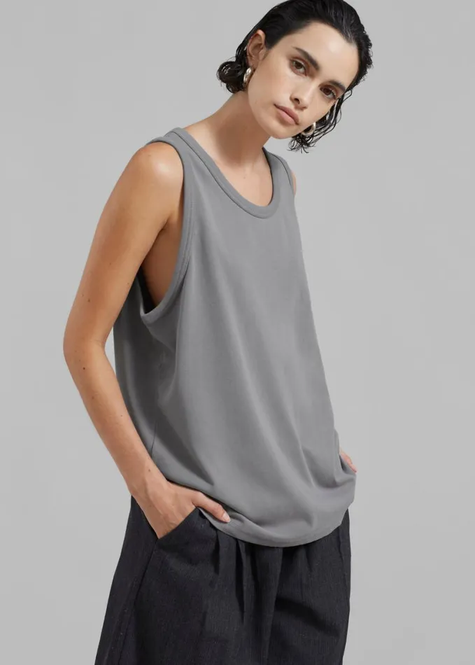 Clothing Women The Frankie Shop Briston Boxy Tank 8211 Grey