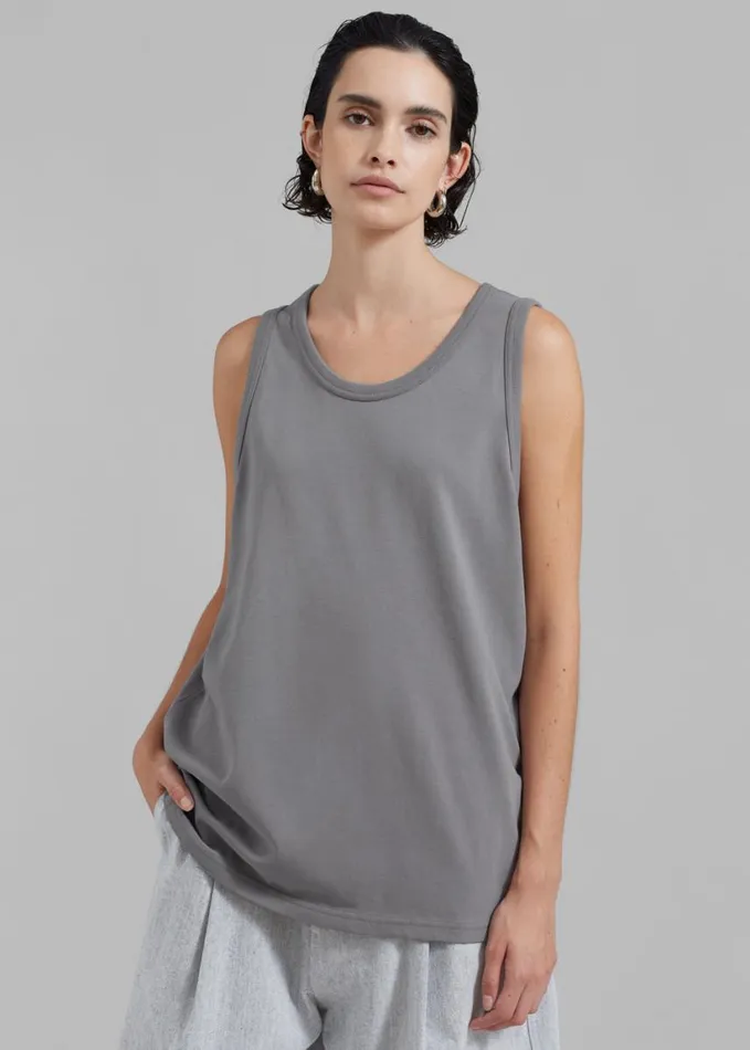 Clothing Women The Frankie Shop Briston Boxy Tank 8211 Grey