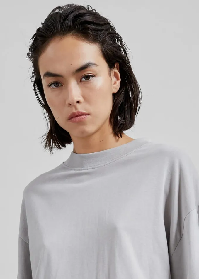 Clothing Women The Frankie Shop Bryton Layered Tee 8211 GreyBrown