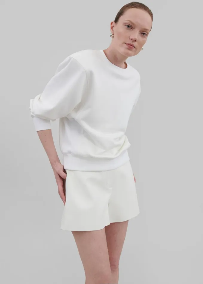 Clothing Women The Frankie Shop Cassie Faux Leather Mini Shorts 8211 White