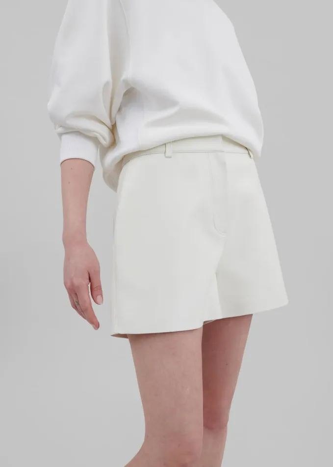 Clothing Women The Frankie Shop Cassie Faux Leather Mini Shorts 8211 White