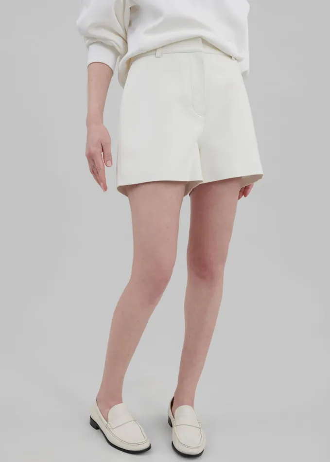 Clothing Women The Frankie Shop Cassie Faux Leather Mini Shorts 8211 White
