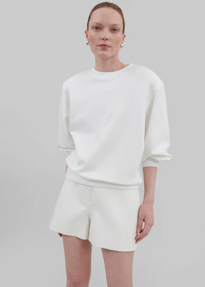 Clothing Women The Frankie Shop Cassie Faux Leather Mini Shorts 8211 White