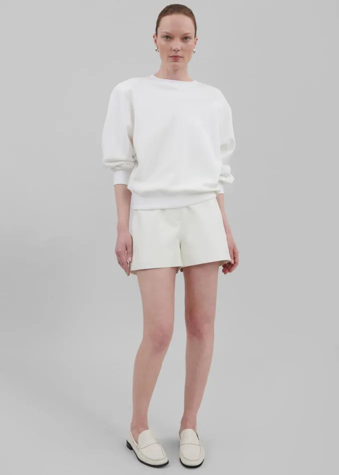 Clothing Women The Frankie Shop Cassie Faux Leather Mini Shorts 8211 White
