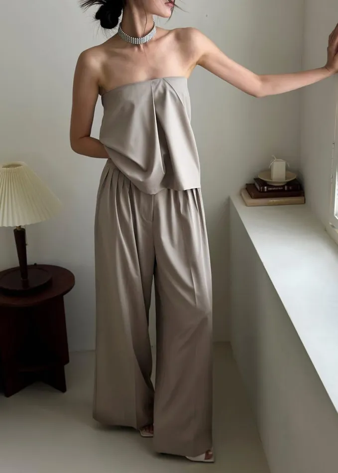 Clothing Women The Frankie Shop Catalina Pleated Trousers 8211 Grey