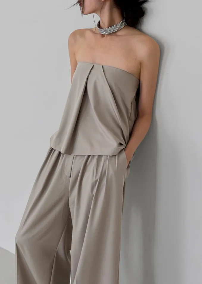 Clothing Women The Frankie Shop Catalina Pleated Trousers 8211 Grey