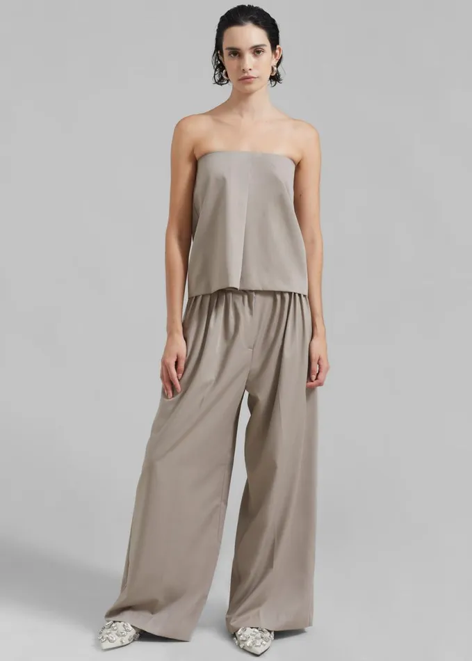 Clothing Women The Frankie Shop Catalina Pleated Trousers 8211 Grey