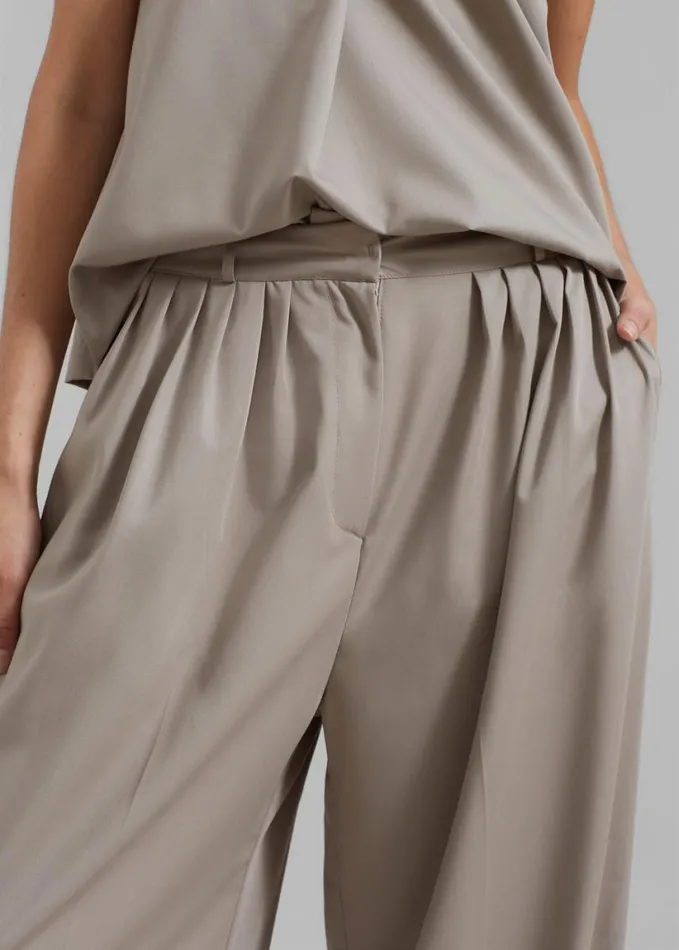 Clothing Women The Frankie Shop Catalina Pleated Trousers 8211 Grey