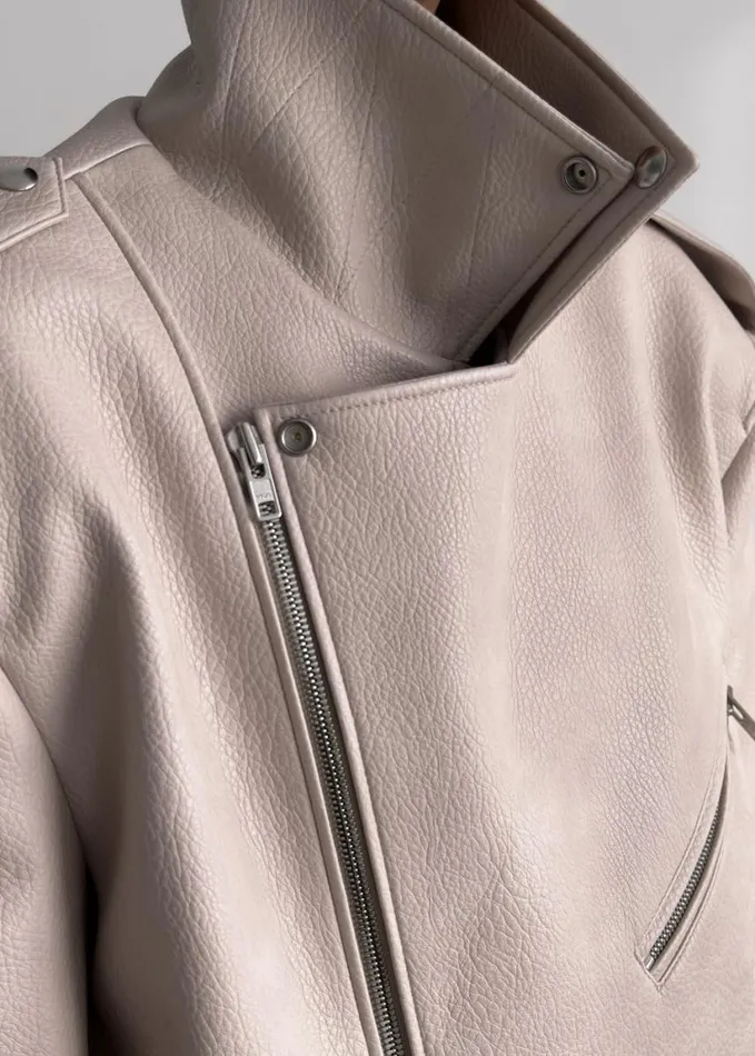 Clothing Women The Frankie Shop Chicago Oversized Biker Jacket 8211 Cream