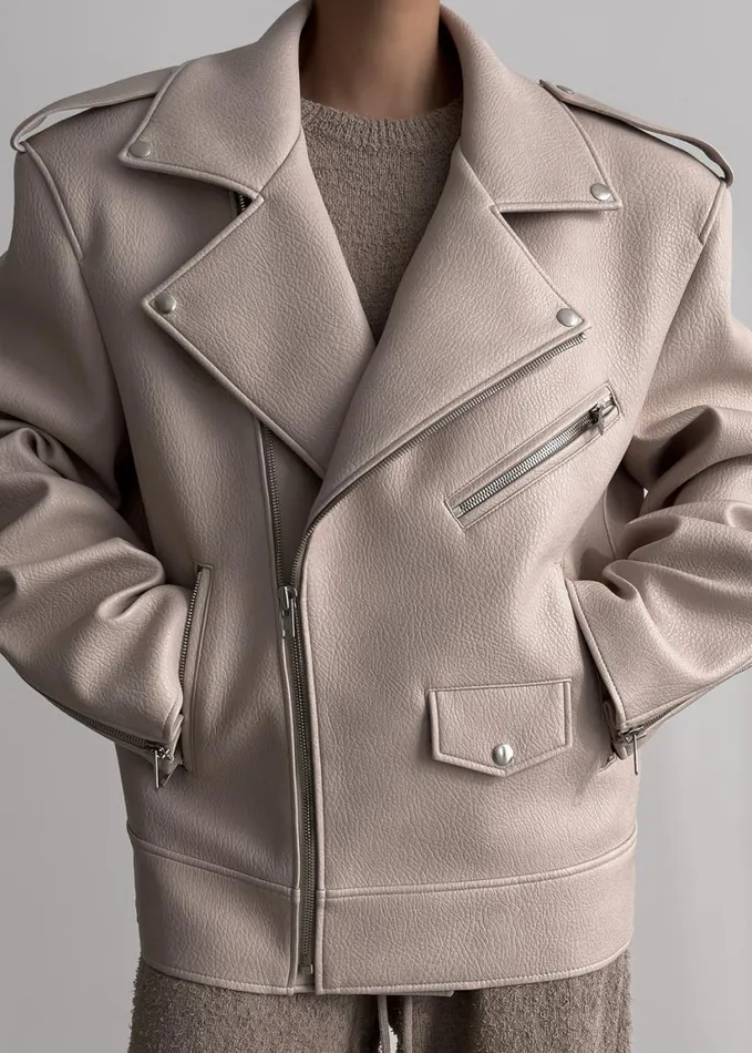 Clothing Women The Frankie Shop Chicago Oversized Biker Jacket 8211 Cream