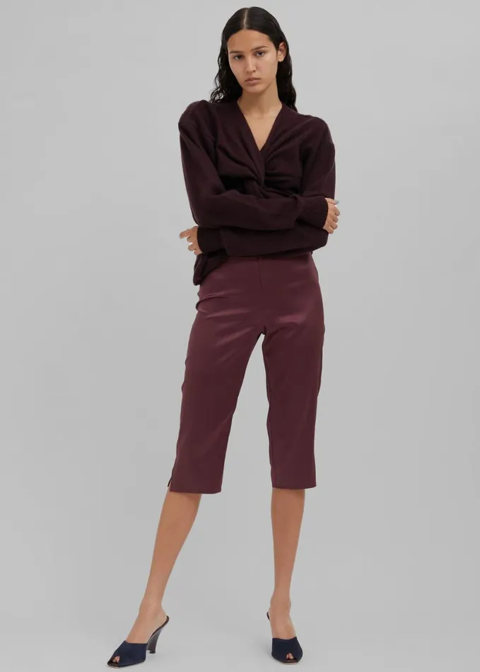 Clothing Women The Frankie Shop Christopher Esber Silk Pedal Pusher 8211 Mahogany
