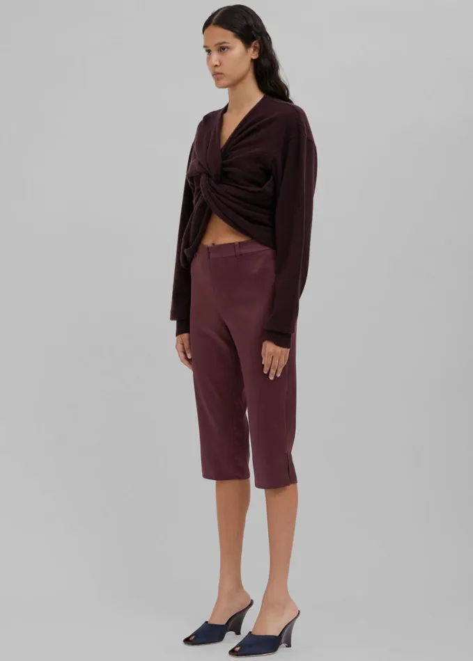 Clothing Women The Frankie Shop Christopher Esber Silk Pedal Pusher 8211 Mahogany