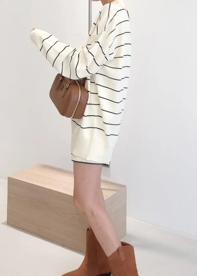 Clothing Women The Frankie Shop Claudia Knit Shorts 8211 CreamNavy Stripe