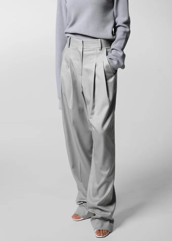 Clothing Women The Frankie Shop Cooper Pintuck Trousers 8211 Grey