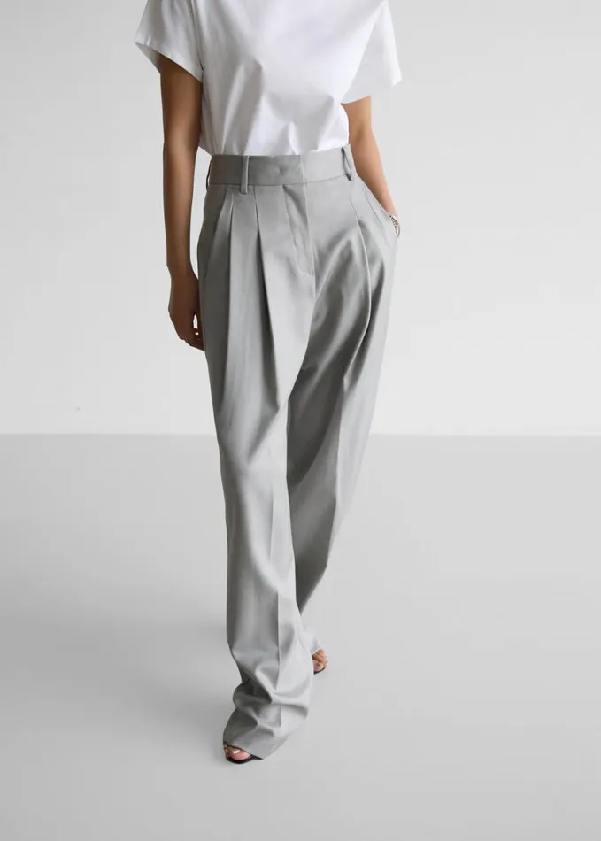 Clothing Women The Frankie Shop Cooper Pintuck Trousers 8211 Grey
