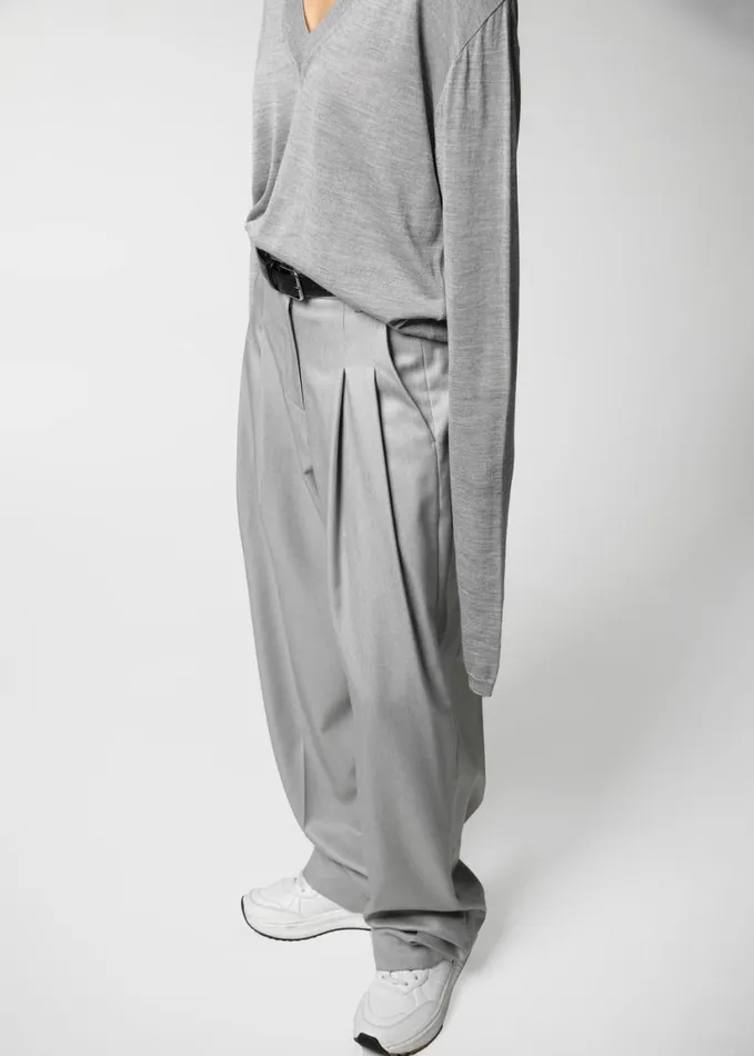 Clothing Women The Frankie Shop Cooper Pintuck Trousers 8211 Grey