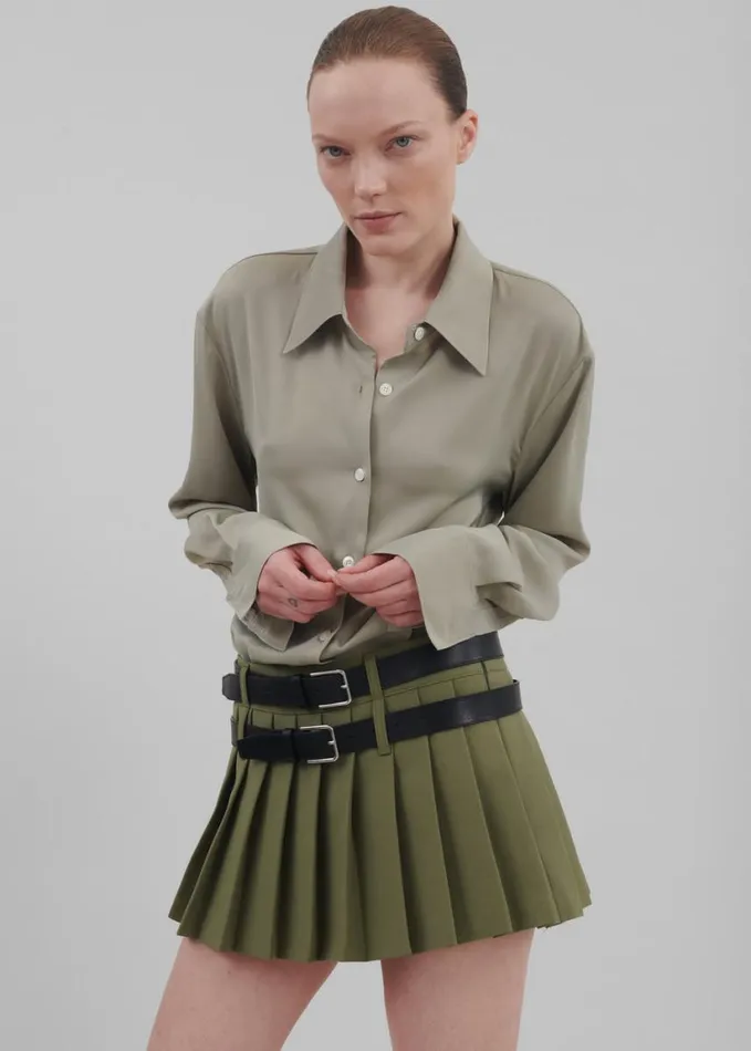 Clothing Women The Frankie Shop Daylin Button Up Shirt 8211 Khaki