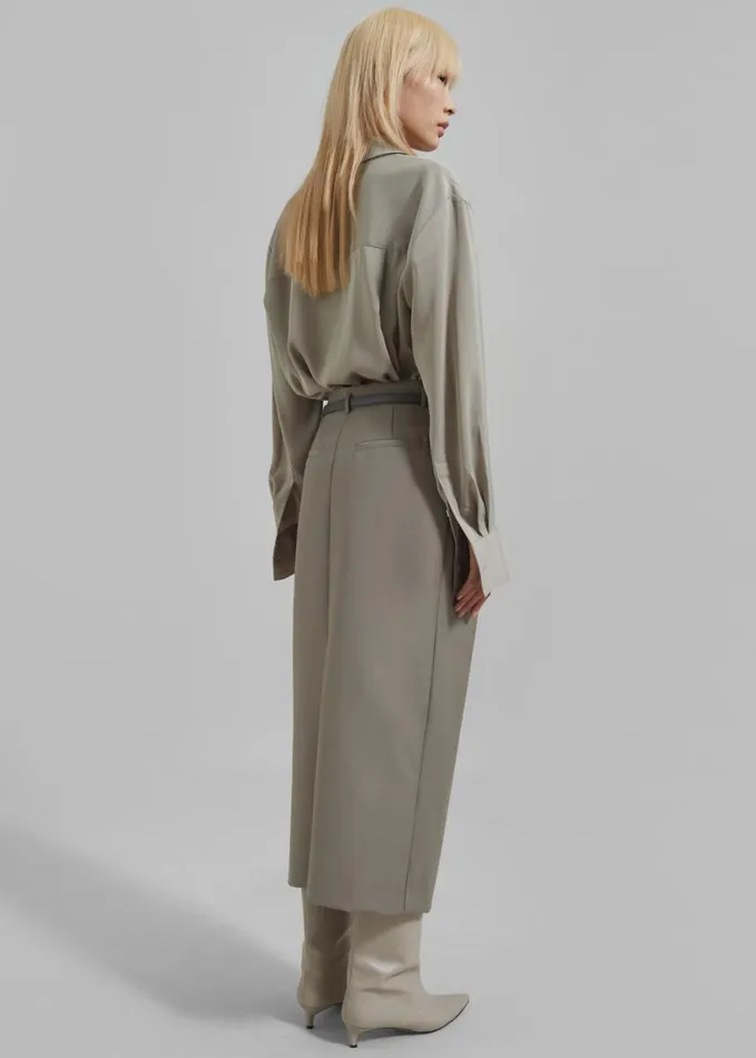 Clothing Women The Frankie Shop Daylin Button Up Shirt 8211 Khaki