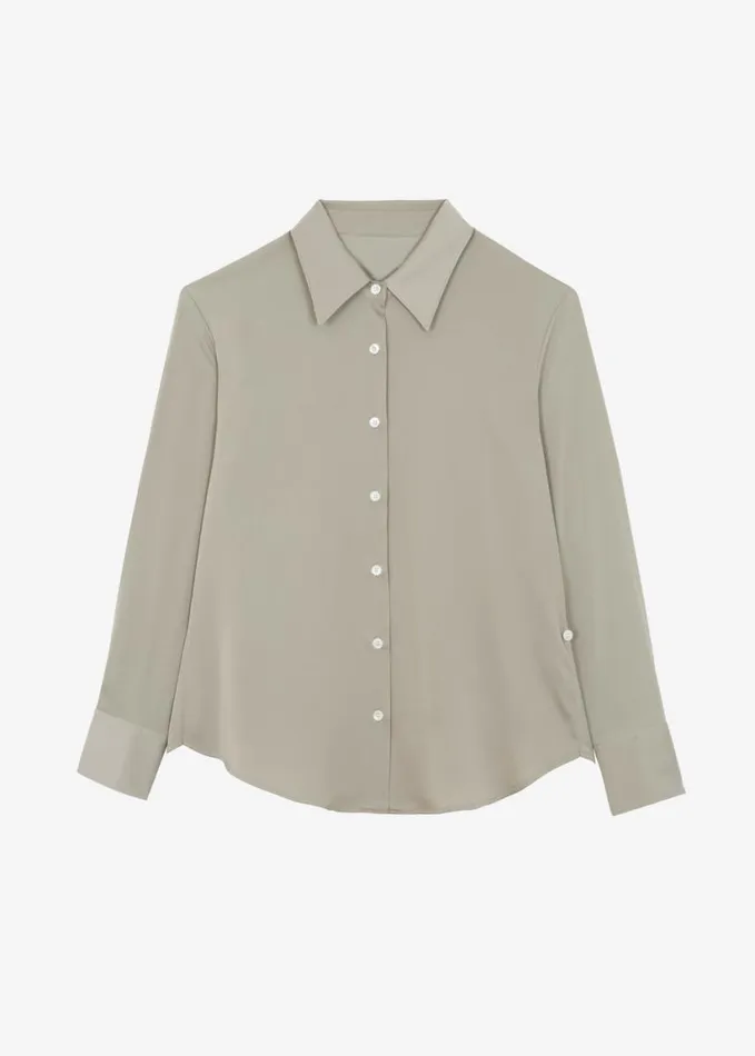 Clothing Women The Frankie Shop Daylin Button Up Shirt 8211 Khaki