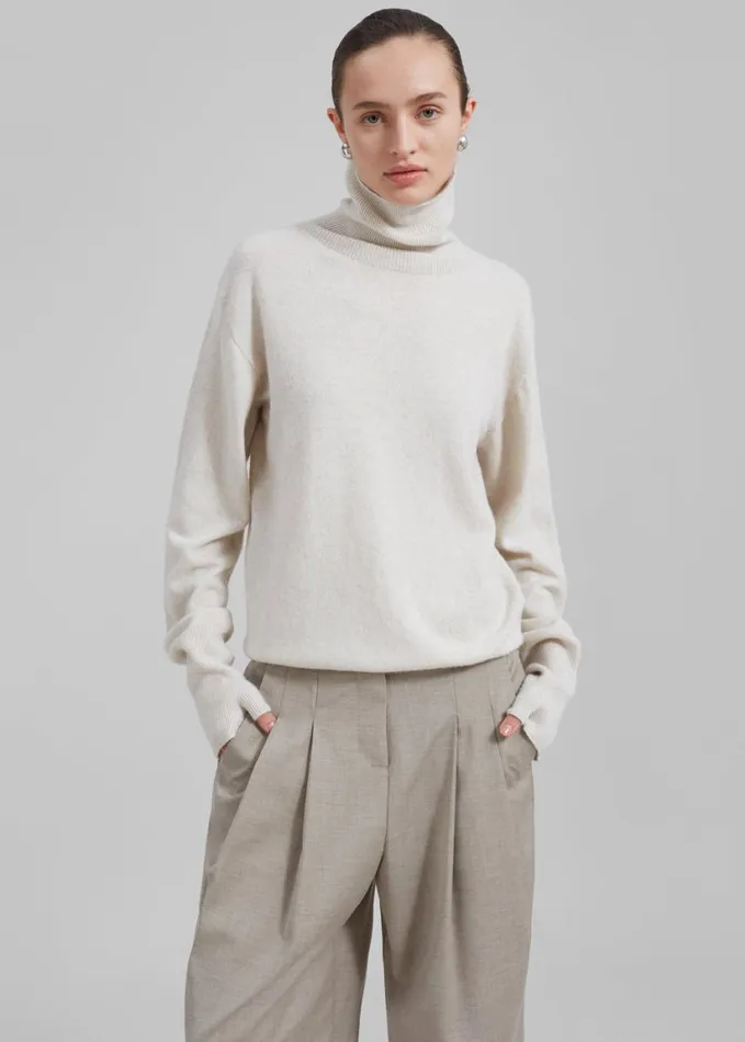 Clothing Women The Frankie Shop Delia Wool Turtleneck 8211 Oat