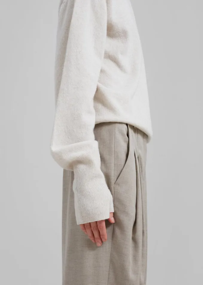 Clothing Women The Frankie Shop Delia Wool Turtleneck 8211 Oat