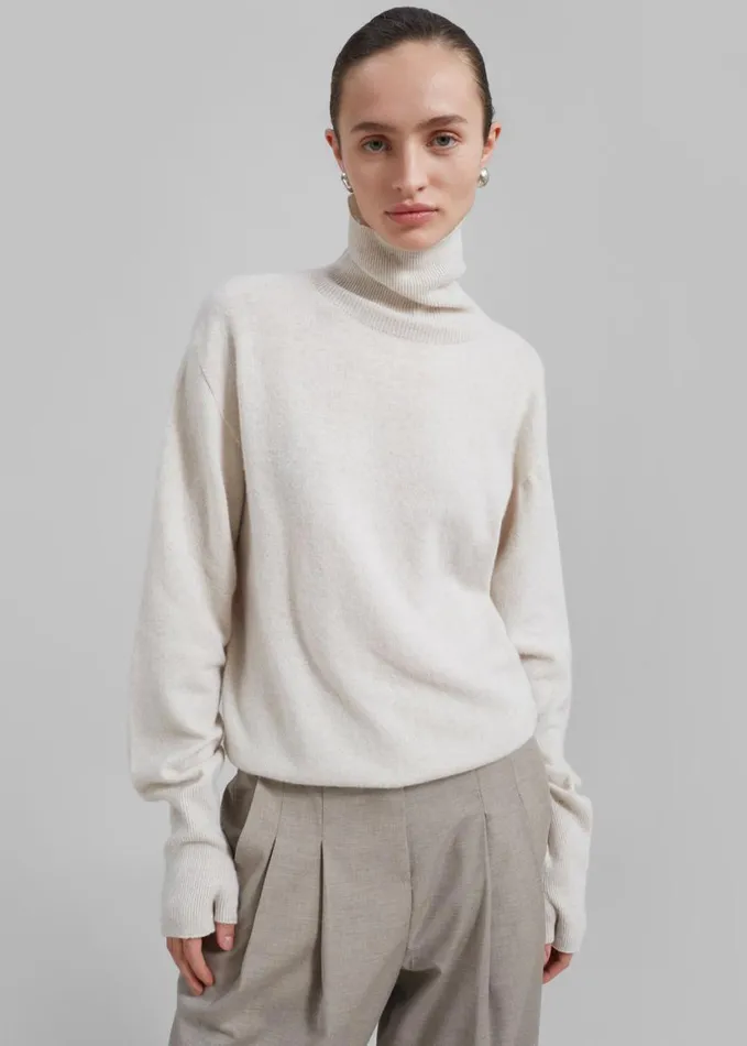 Clothing Women The Frankie Shop Delia Wool Turtleneck 8211 Oat