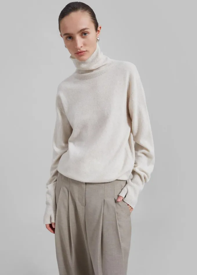 Clothing Women The Frankie Shop Delia Wool Turtleneck 8211 Oat