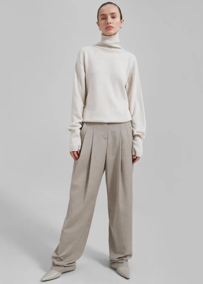 Clothing Women The Frankie Shop Delia Wool Turtleneck 8211 Oat