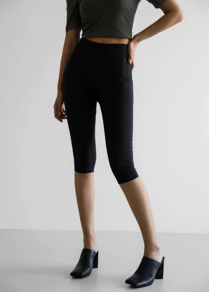 Clothing Women The Frankie Shop Desara Capri Leggings 8211 Black