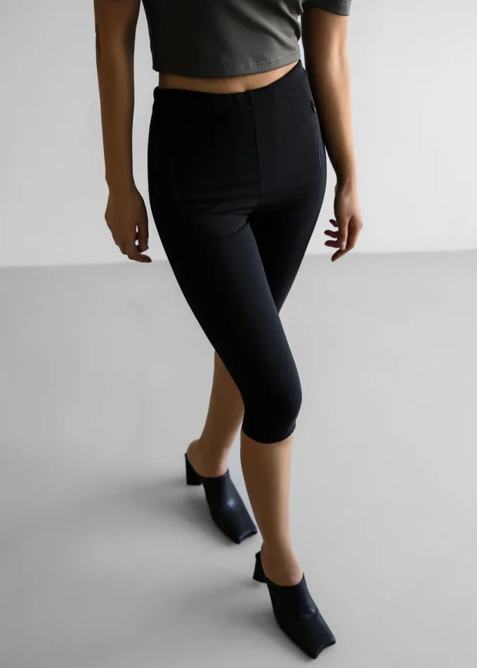 Clothing Women The Frankie Shop Desara Capri Leggings 8211 Black