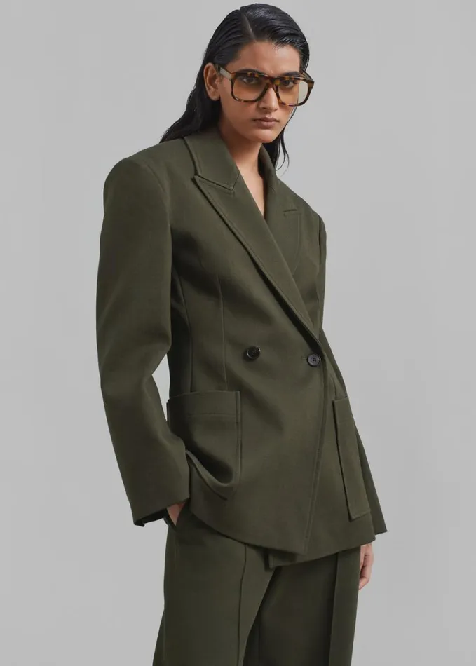 Clothing Women The Frankie Shop Devon Blazer 8211 Khaki