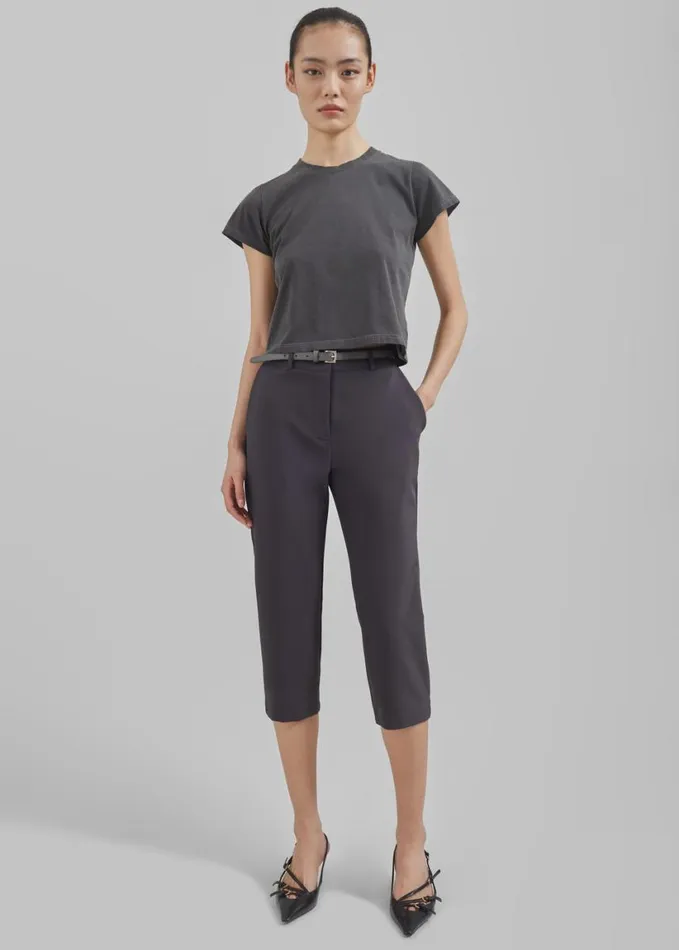 Clothing Women The Frankie Shop Dollie Tee 8211 Charcoal