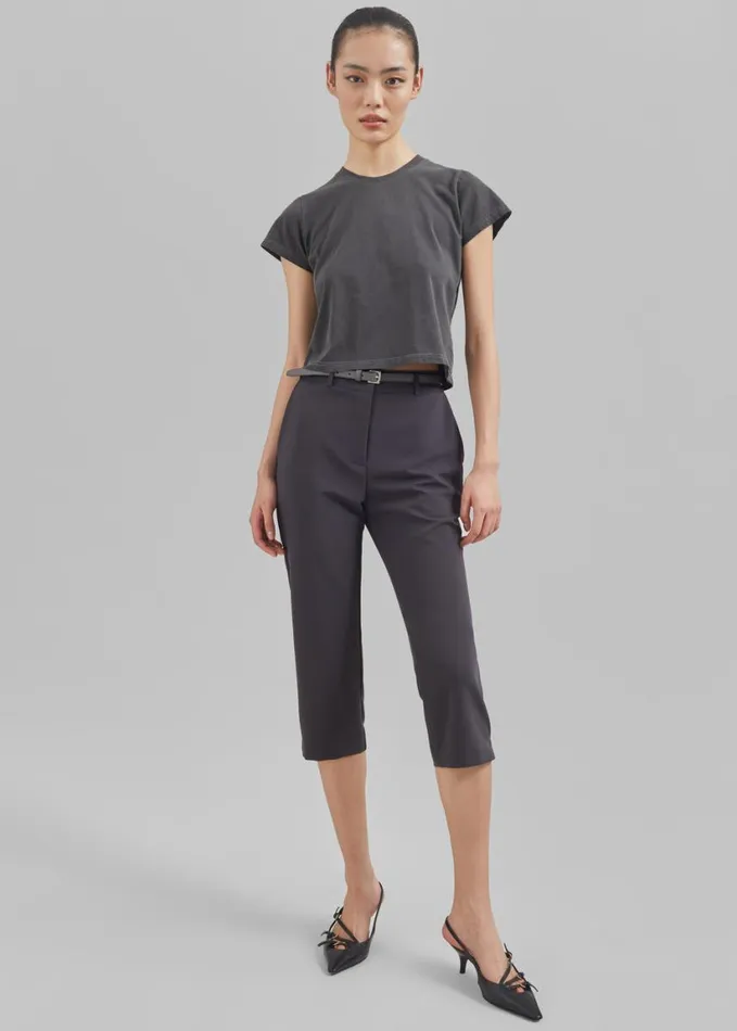 Clothing Women The Frankie Shop Dollie Tee 8211 Charcoal